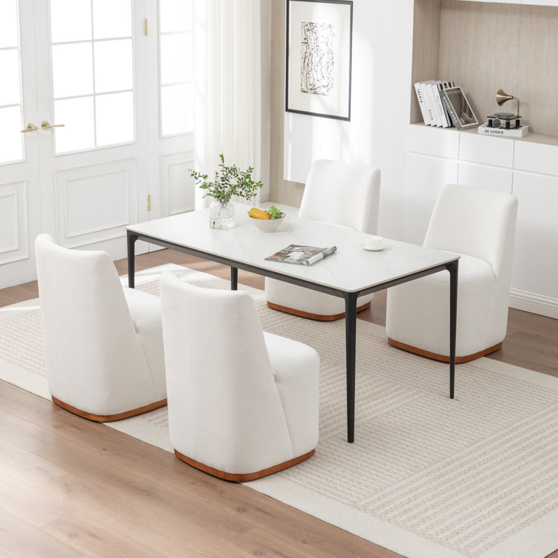 Markwart 33.5" H Upholstered Side Chair, White