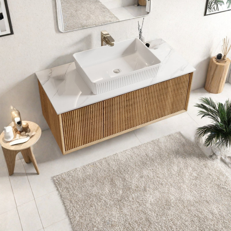 Meuble-lavabo flottant simple 36 po avec tiroir