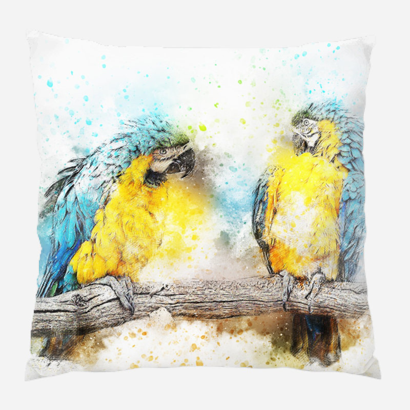 Coussin oiseau Jenna, Microsuède, Intérieur