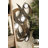 Campuzano Metal Abstract Beige Wall Decor with Round Mirror Accents