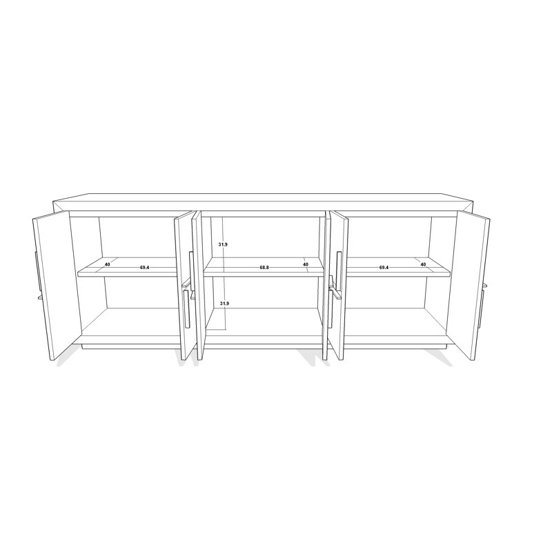 Braefell 220cm Sideboard