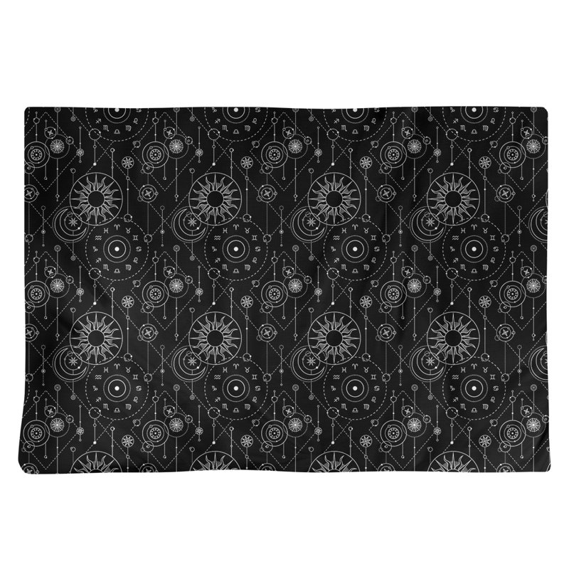 Napperon en coton 18 po astrologie, Noir