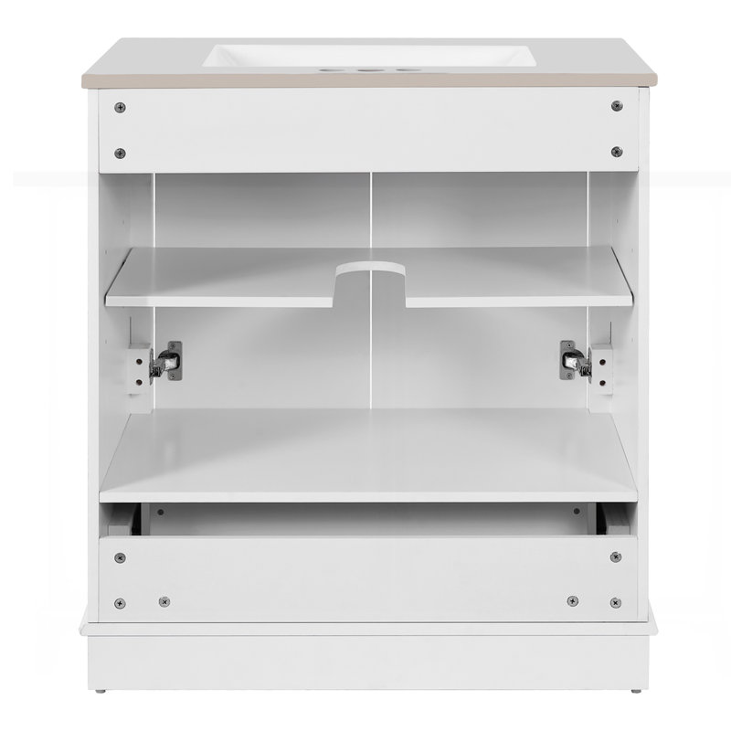 Meuble-lavabo 30 po avec lavabo en céramique, Blanc