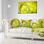 Abstrait jaune fractal - coussin imprimé abstrait