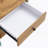 Double-drawer bedside table. The board surface is MDF with wood grain sticker, and both sides are transparent tempered glass. The design is simple and elegant, with excellent storage functions.