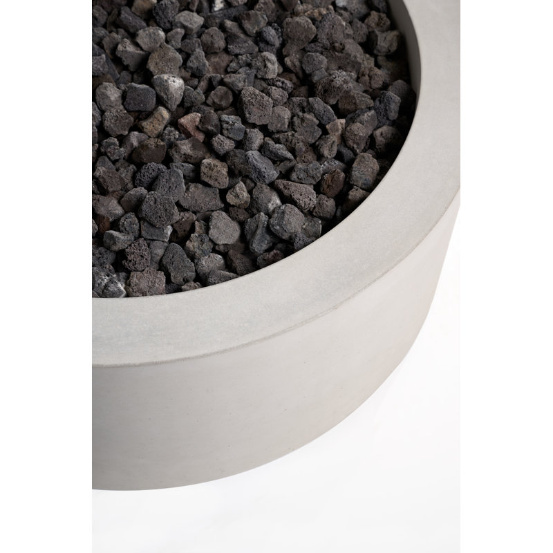 SCULPTURA FIREPIT CIRCLE 40-INCH, SMOOTH, COOL GREY WITH COVER