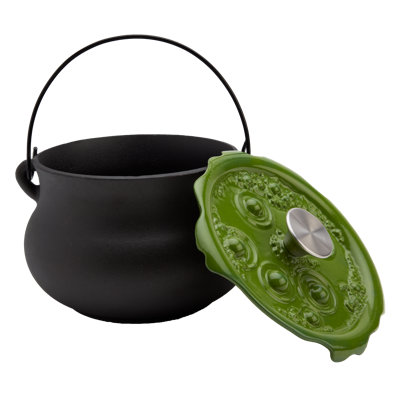 Smith and Clark Smith & Clark 4QT Pre-Seasoned Cast Iron Cauldron Pot with Green Bubbling Lid & Reviews | Wayfair
