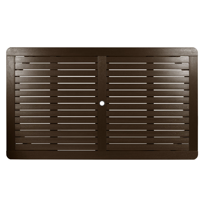 Highsmith Rectangular Outdoor Dining Table With Umbrella Hole , in. W 42'' in. D, Weathered Acorn, 36'' H x 42'' W x 72 '' D
