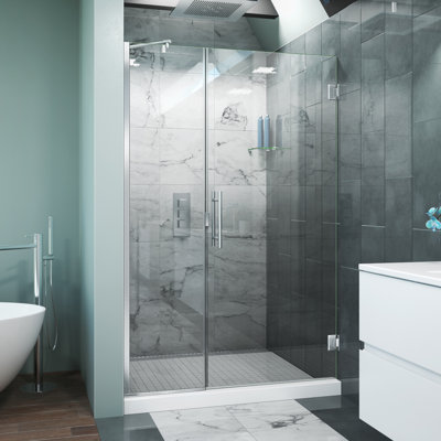 Scottsdale 42" x 72" Hinged Frameless Shower Door with Invisible Shield by Clean-X
