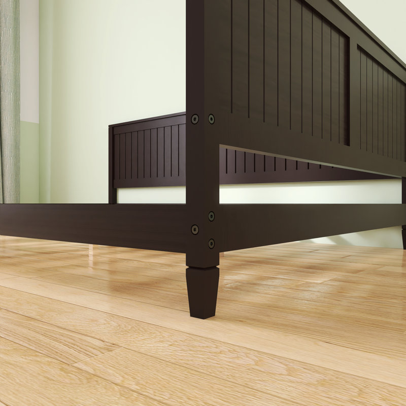 Modern Full Size Wood Bed, Espresso