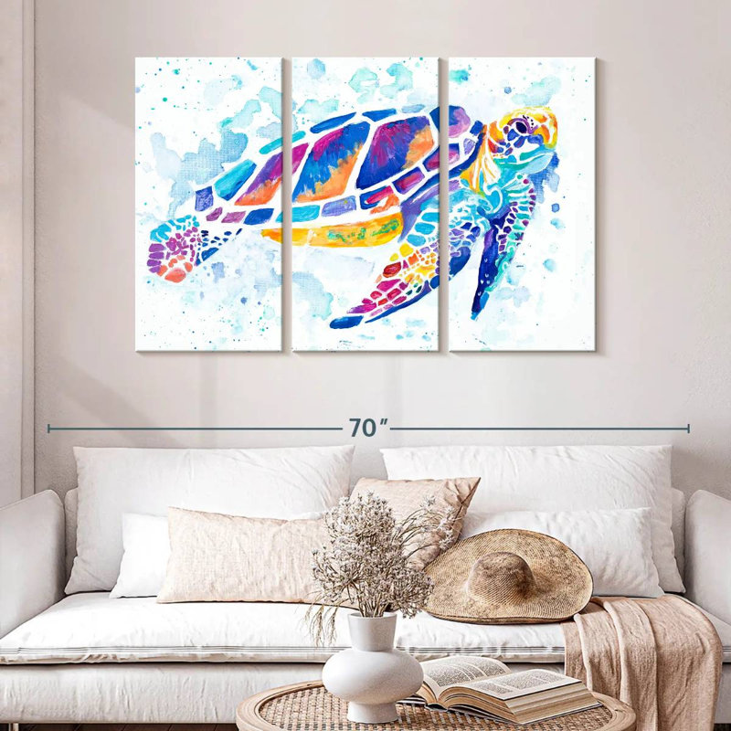 Tortue de mer vibrante, H 32 po x l 50 po