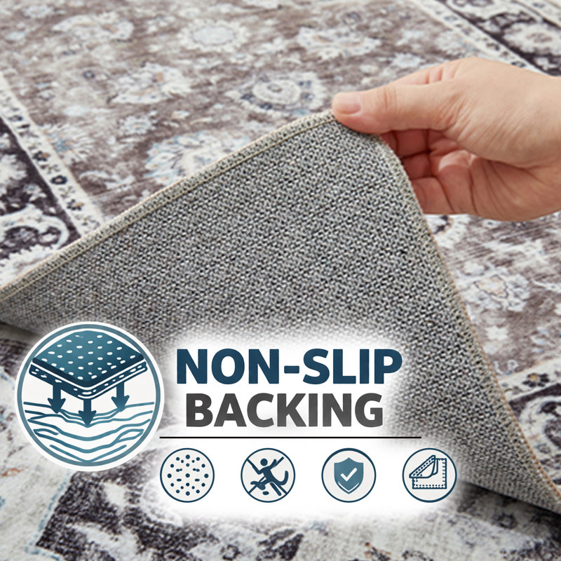 Oriental Machine Tufted Shag Area Rug, Rectangle 60 x 110 cm