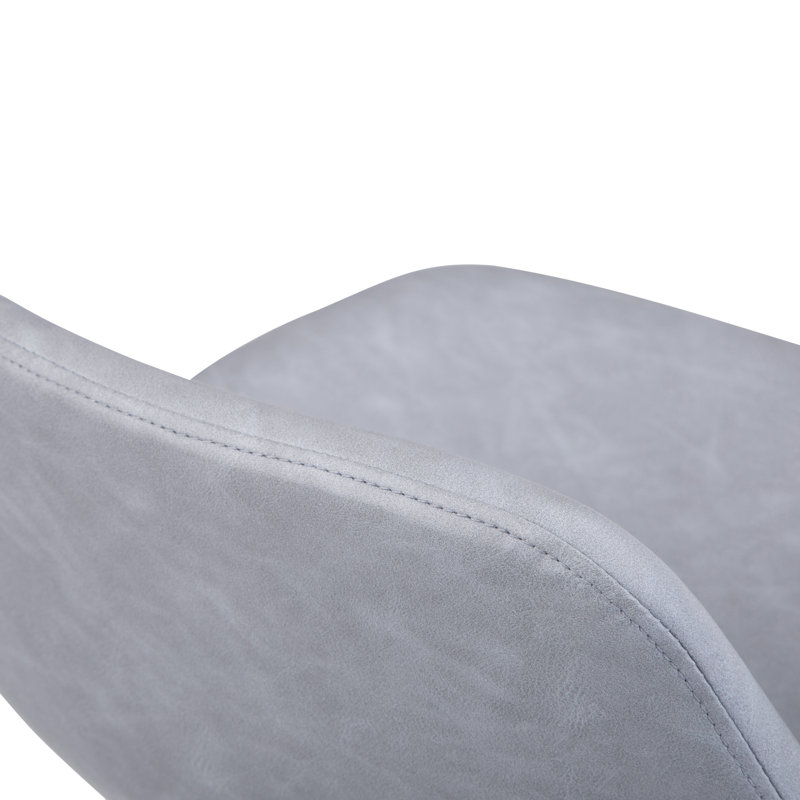 Tabouret de bar et de comptoir Randolph, Similicuir végétalien - gris pierre