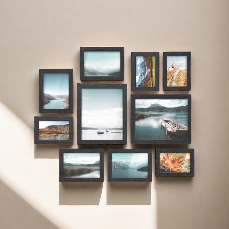 Collage Picture Frames For Wall Gallery Decor Set Of 10, Black
