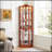 Exquisite Lighted Corner Cabinet With Adjustable Shelves And Carved Decoration-1067051865