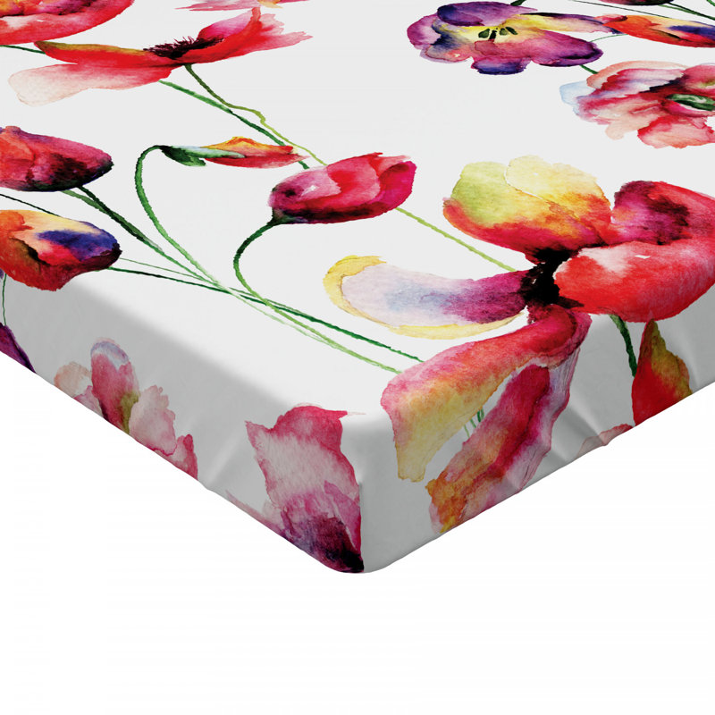 Microfiber Floral Fitted Sheet, Full Fitted Sheet