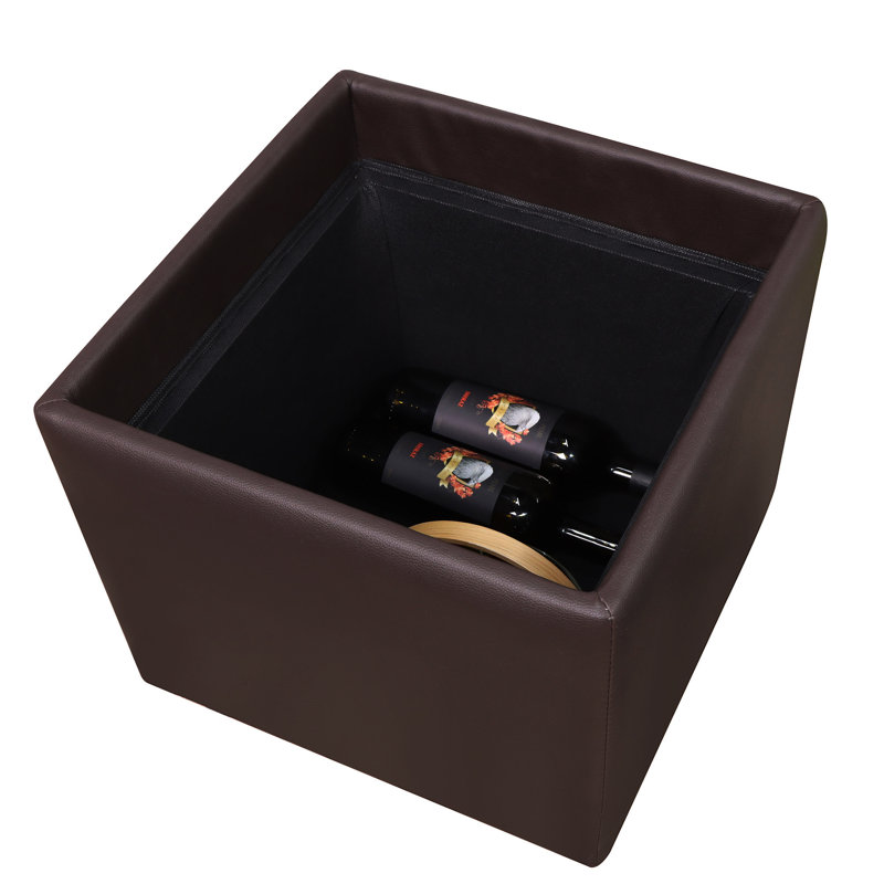 Table basse Zael, H 15,98 po x L 17,35 po x l 17,35 po, Brun foncé