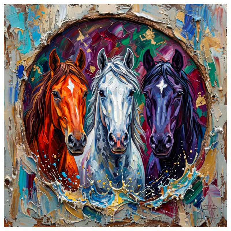 Édredon Three Horses, Queen
