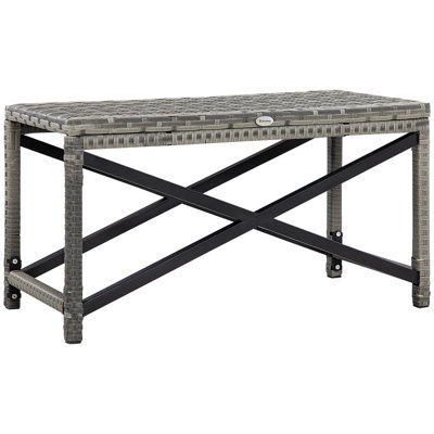 Mickinley Rectangular Iron Outdoor Side Table - 80 cm W 40 cm D