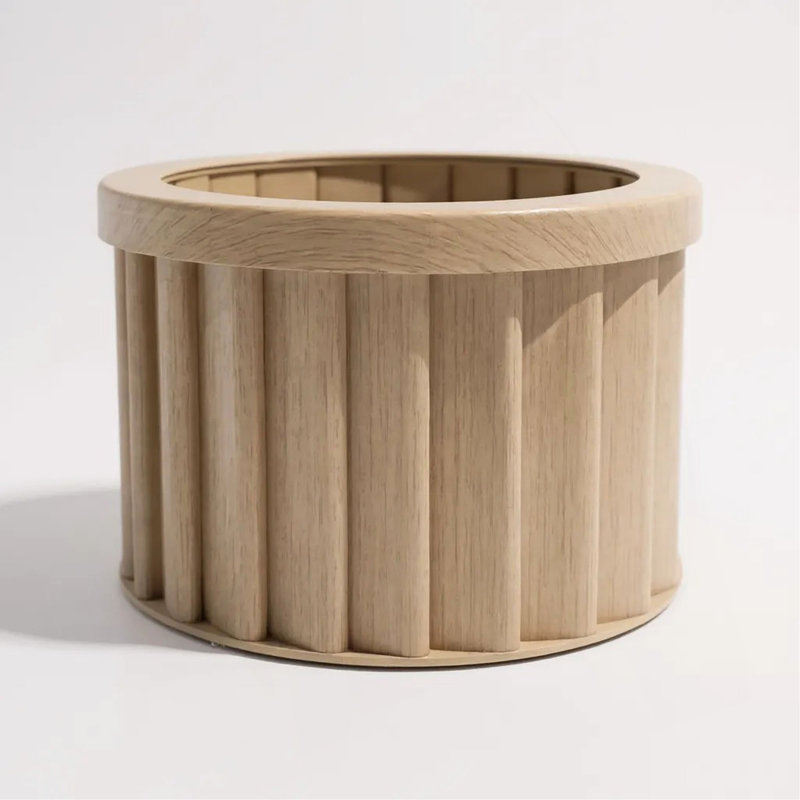 Round Strata Planter MD, Beige, 6.25" H x 8.38" W x 8.38" D