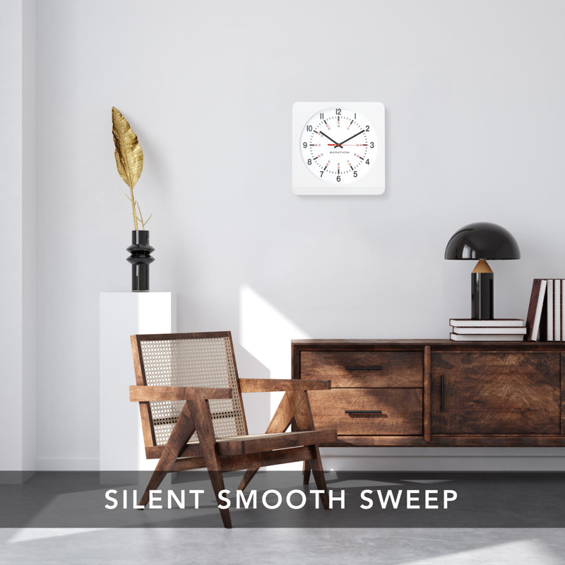 White Analog Jumbo Wall Clock with Auto-Night Light