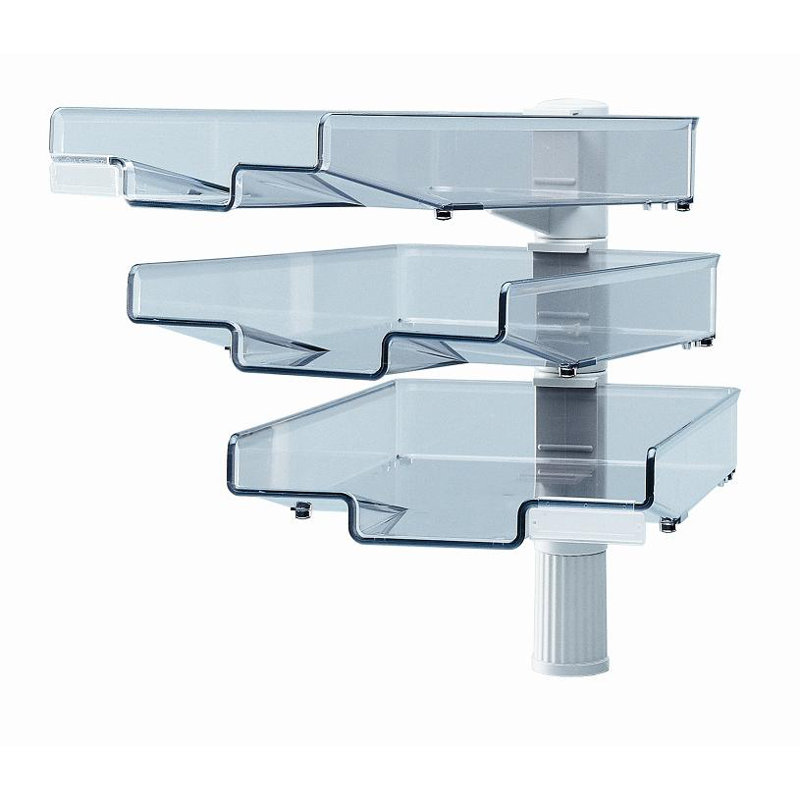 Swivel with 3 trays, Light grey