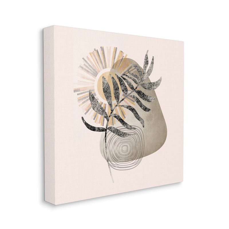 «Modern Boho Plant Leaf Sun», art giclée par Lil 'Rue, H 30 po x l 30 po x P 1,5 po, Toile tendue