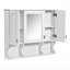 Armoire à pharmacie murale 35 po x 28 po, armoire de salle de bain moderne avec miroir, armoire à miroir avec tablettes ouvertes-354835046