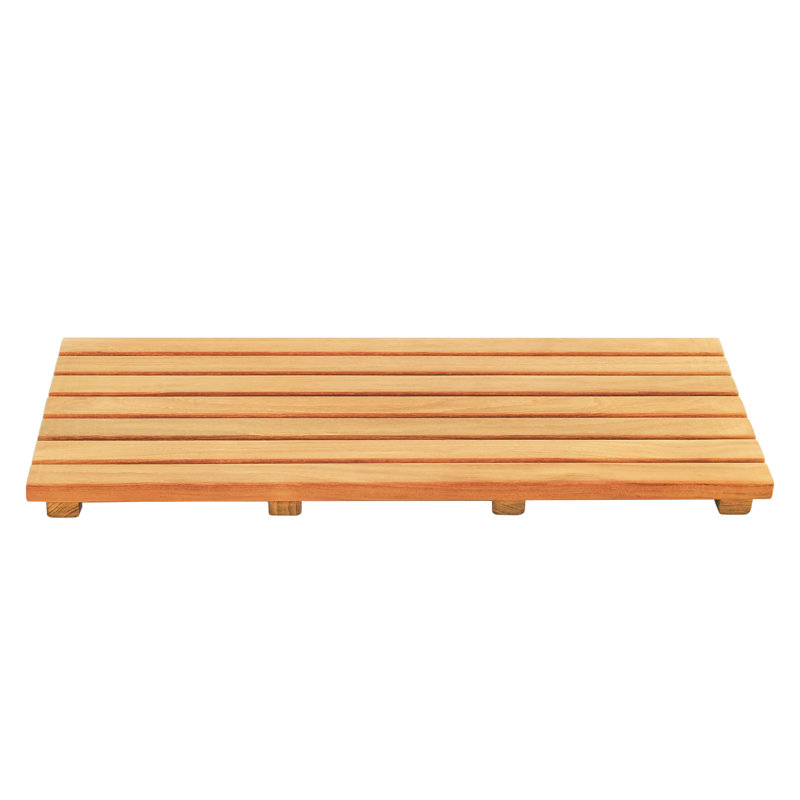 Natural Teak Wood 26" x 16" Shower Mat