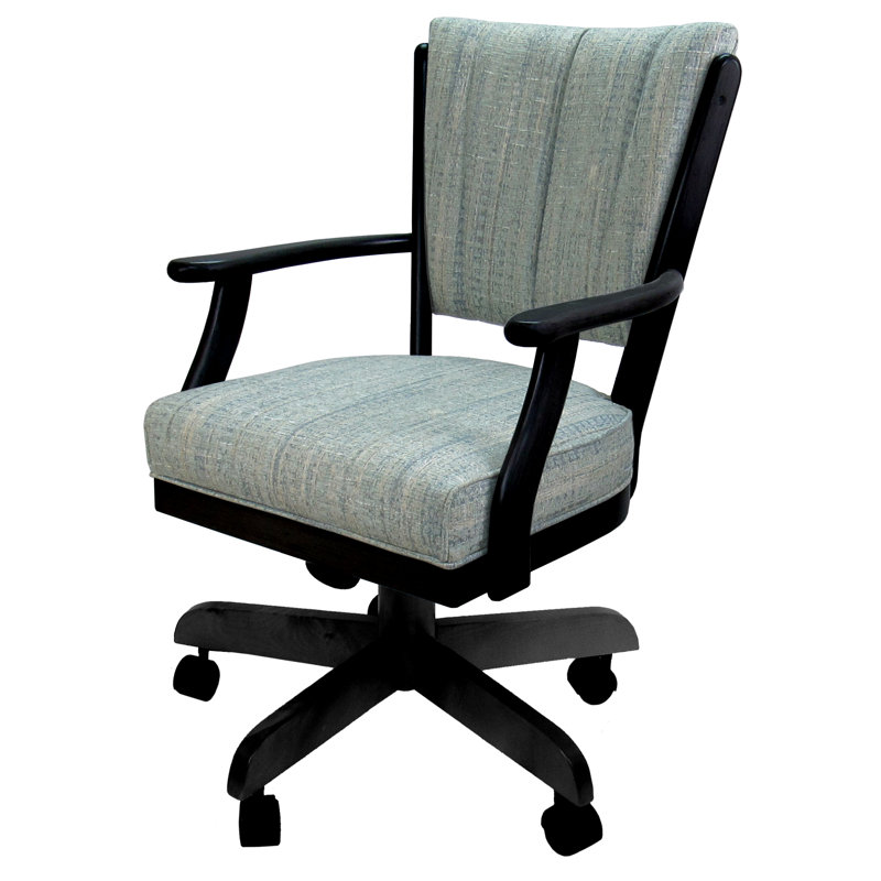 Chaise avec accoudoirs rembourrée Danyael, Watusi Aquatinte
