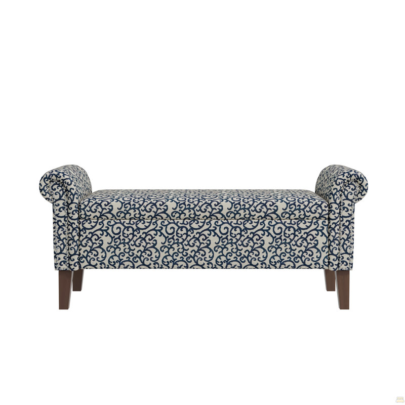 Banc de rangement avec accoudoirs roulés Wallen Traditional