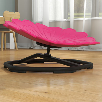 AIYAPLAY Kids Spinning Chair for Autism Flower Shaped Non-Slip Base Pink