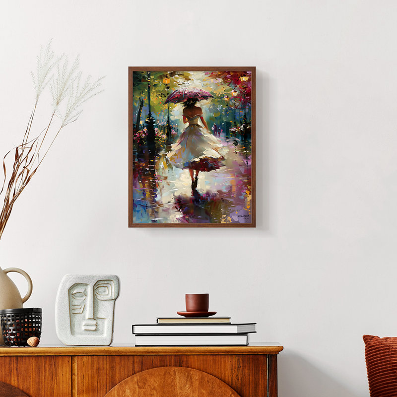 WOMEN-CCXII - Reproduction d'art encadrée de qualité supérieure - prête à être accrochée, Noyer, H 14 po x l 11 po