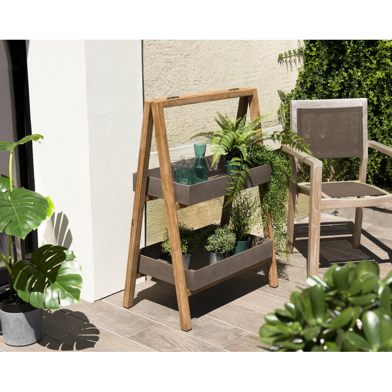 Shakira Solid Wood Shelving Unit, 100cm H x 70cm W x 41cm D, Brown