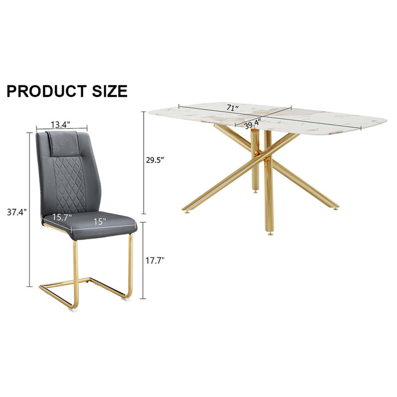 Janinda 8 - Person Glass Top Cross Legs Dining Set