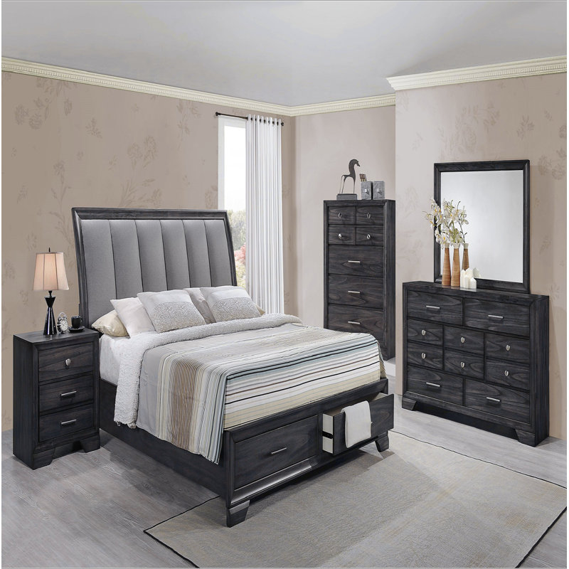 Commode en bois foncé 1Pc