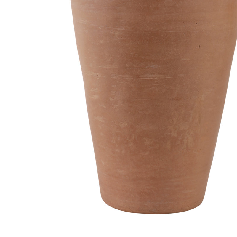 Vases Pottery Terracotta Handcrafted Design with Textured Rim and Tapered Body for Contemporary Versatile Decor, Brown