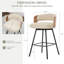 Swivel Upholstered Counter Stool with Metal Frame-453626688