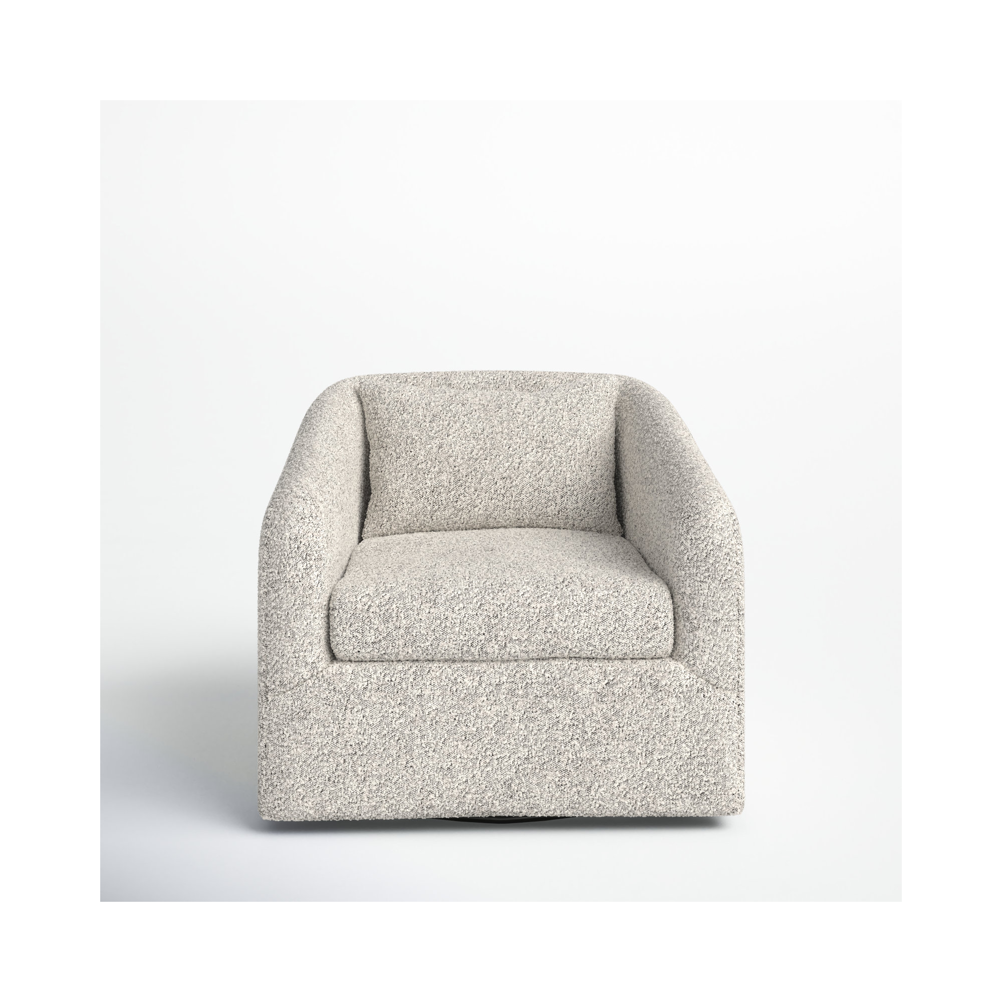 Redmond Upholstered Swivel Armchair, Knoll Domino Gray Polyester Blend