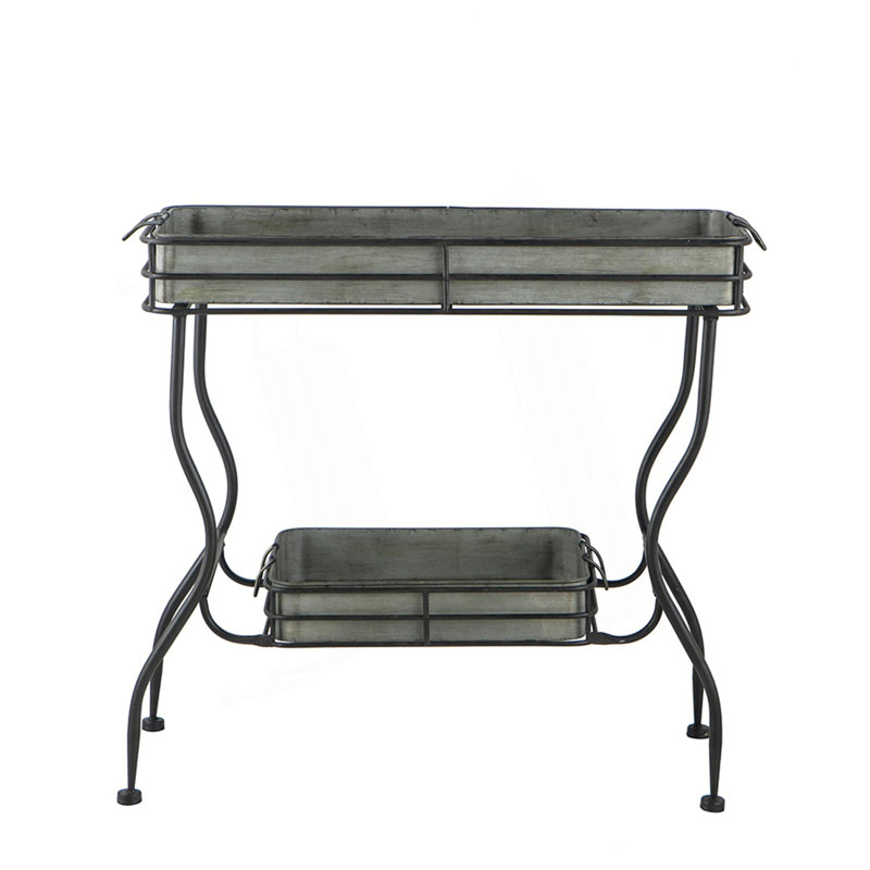 Maggie Galvanized Tray Table, Accent Table