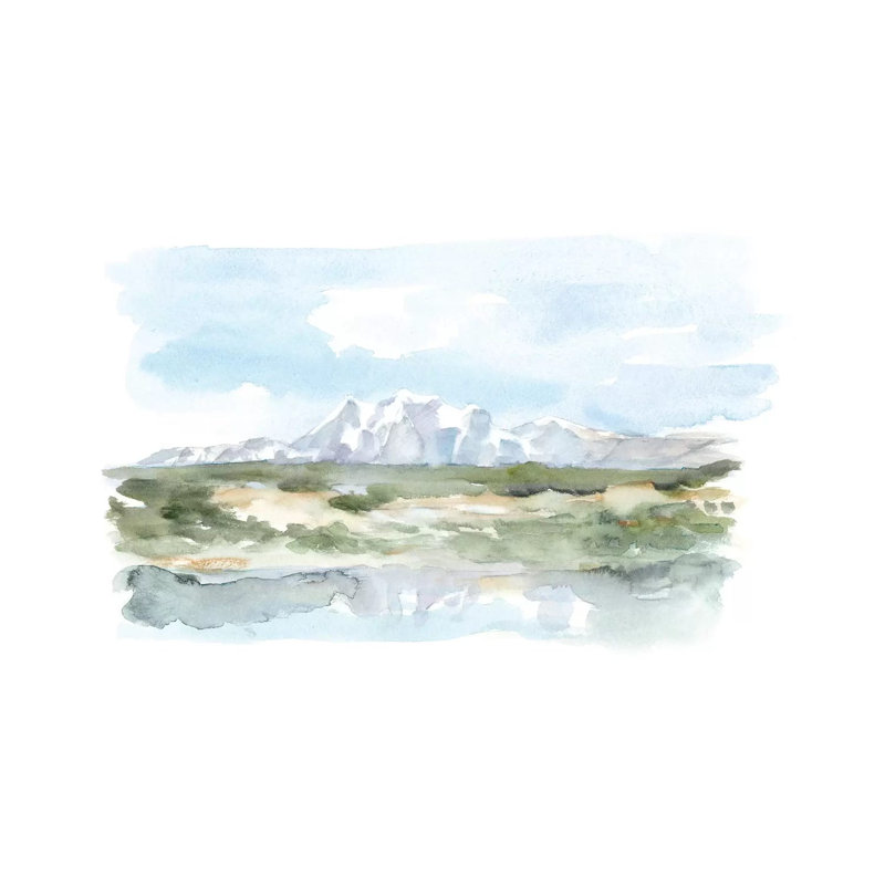 Mountain Watercolor II by Ethan Harper - Painting, No Mat, Wrapped Canvas, 32" H x 48" W x 1.5" D