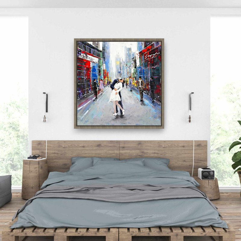 «Kiss of Times Square», art contemporain sur toile | Décoration