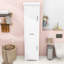 Armoire de rangement moderne en bois aggloméré avec tablettes réglables et finition résistante à l'eau
