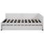 Lit de jour rembourré pleine grandeur avec lit gigogne simple, lin beige, sans sommier, cadre robuste et stable pour le revêtement en lin Sleepover, conception de lit solide et sécuritaire, peu encombrant-1401630280
