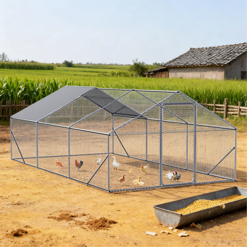 XPT035 Poulailler extérieur en métal grand espace 20 * 10 * 6 pi 3 unités pour une utilisation en extérieur à la ferme