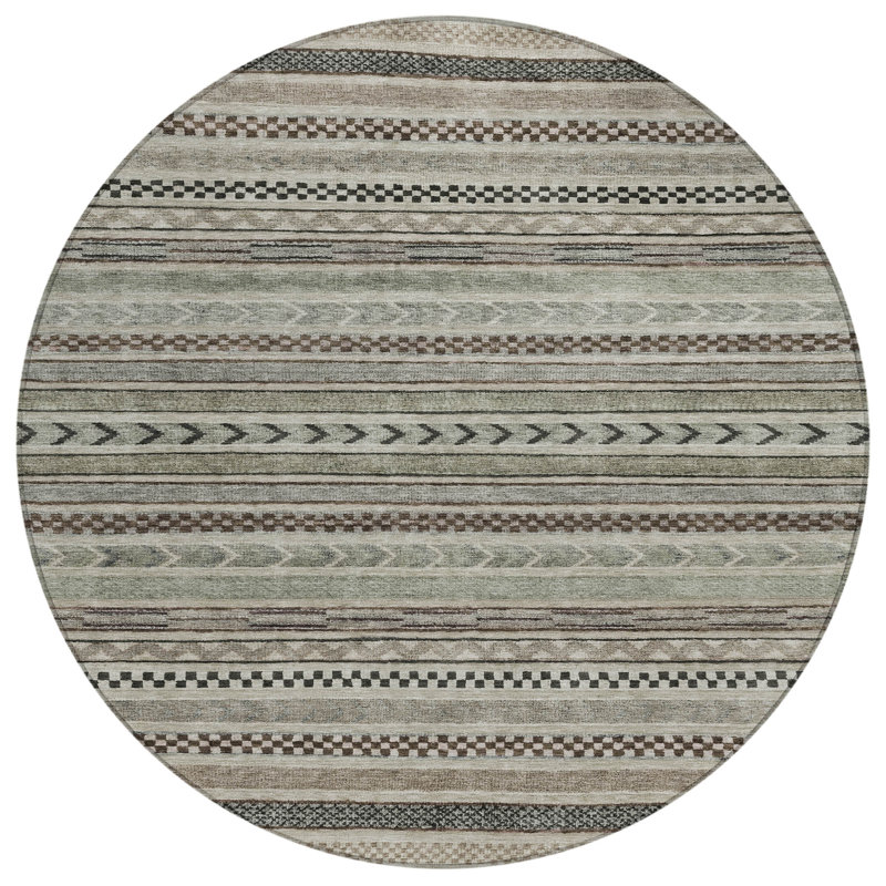 Luthyra Brown Washable Indoor-Outdoor Rug - LOOMLAN, 3' x 5'