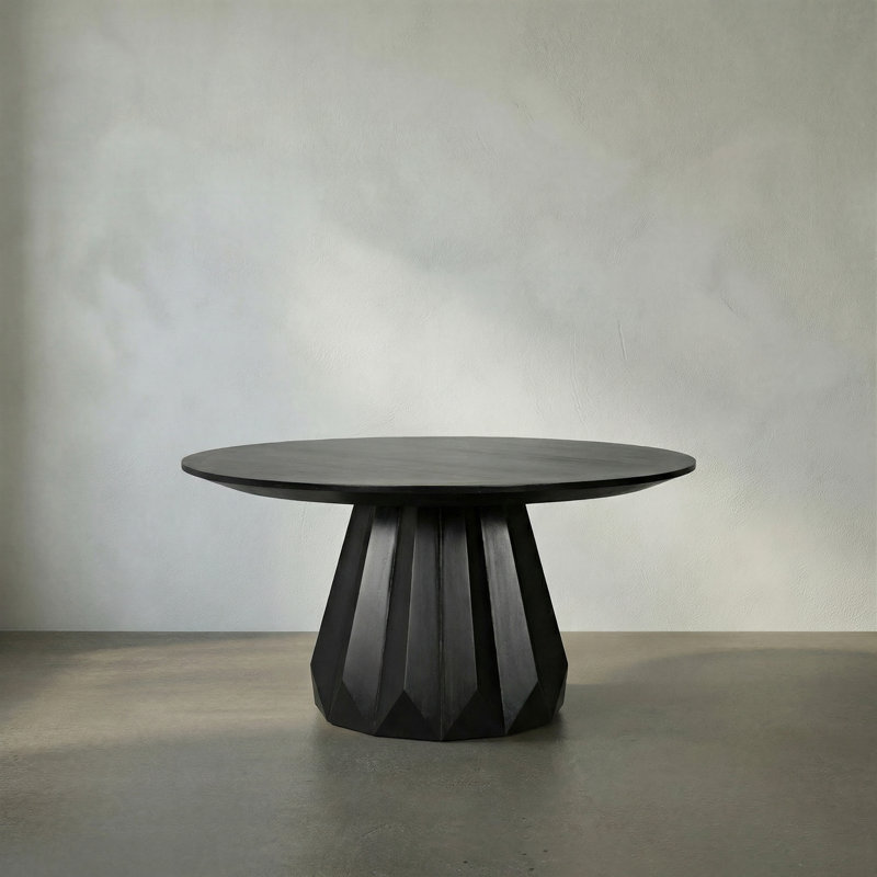 Brosche Round Mahogany Wood Dining Table