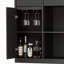 Armoire à vin cannelée 53,2 "avec mini-réfrigérateur et station de charge-1786412208