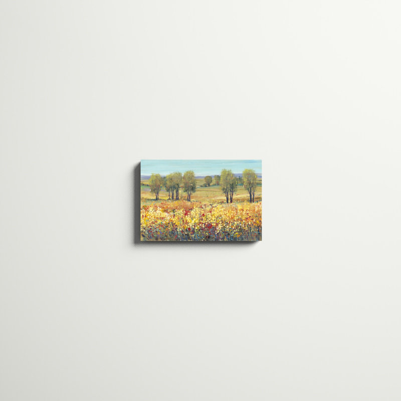 «Golden Fields I», peinture sur toile, H 12 po x l 18 po