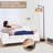 Arc Floor Lamp with 3 Color Temperatures, LED Gold Floor Lamp with Remote & Stepless Dimmable Bulb, Boho Standing Lamp with Rattan & Fabric Shades, Farmhouse Tall Lamp for Living Room Bedroom-1326344912